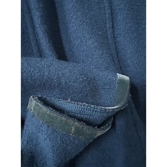 Vintage Talbots Royal Blue Merino Wool Blazer Coat Velvet Trim Size Large - Picture 8 of 8